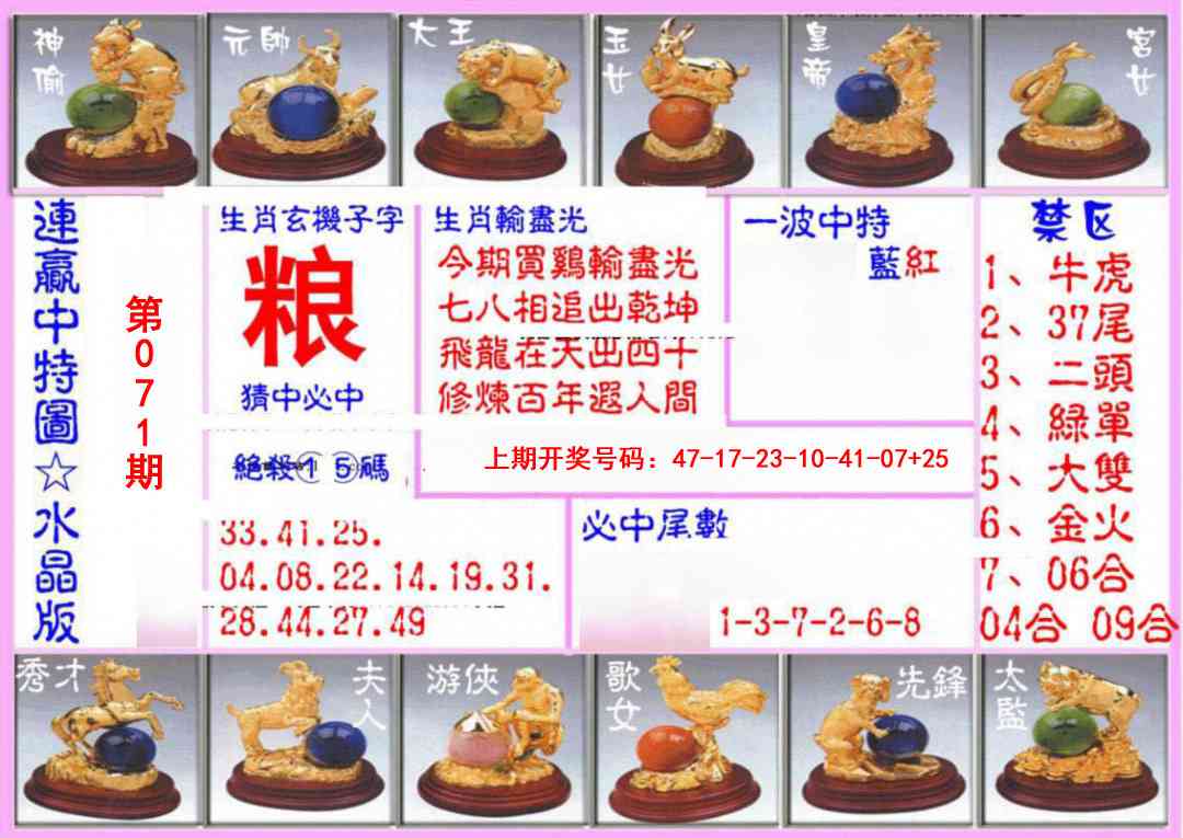 071期连赢中特图（水晶版）[图]