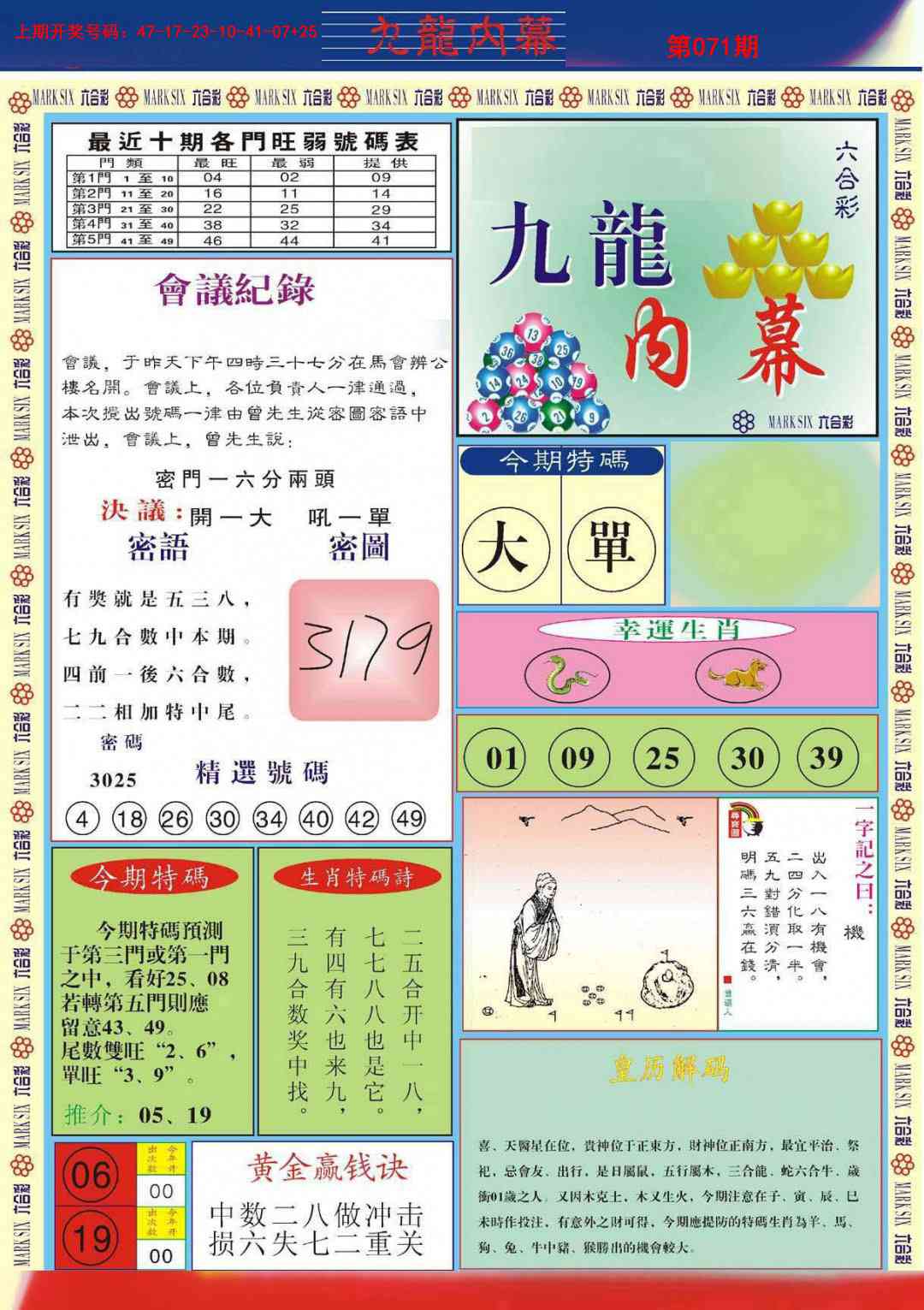 071期九龙内幕A[图]