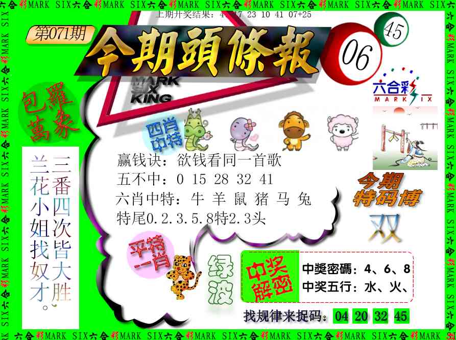 071期今期头条报[图]