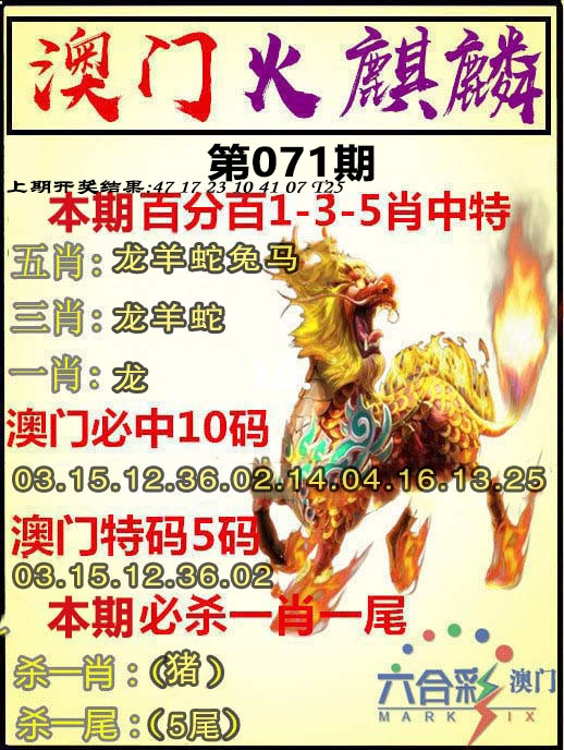 071期火麒麟[图]