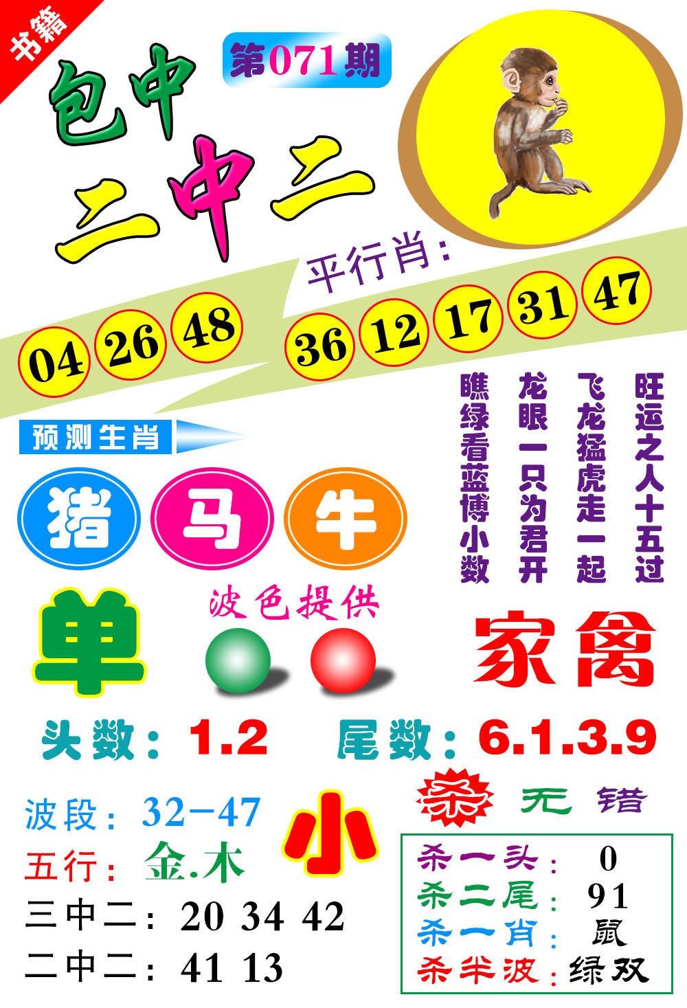 071期澳门预测生肖[图]