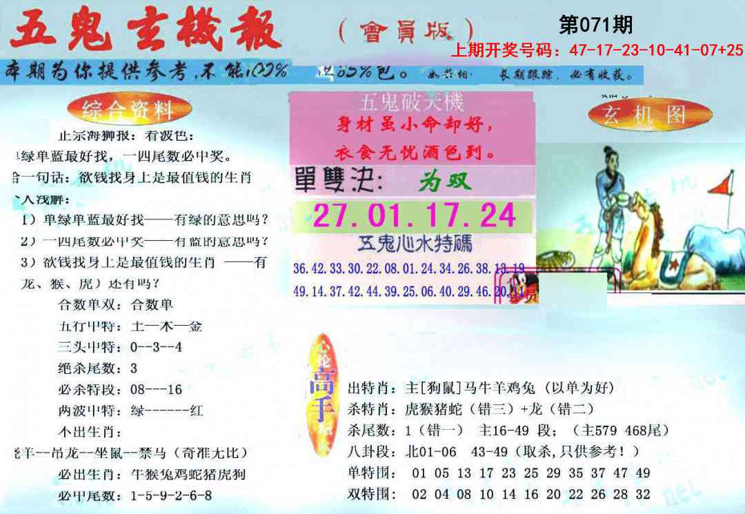 071期新五鬼玄机[图]
