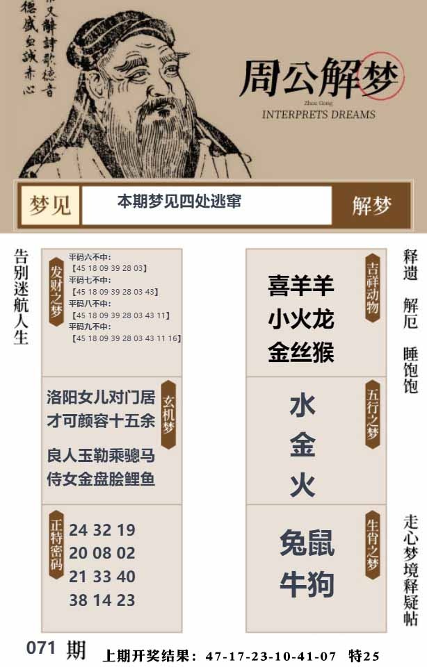 071期周公解梦贴[图]