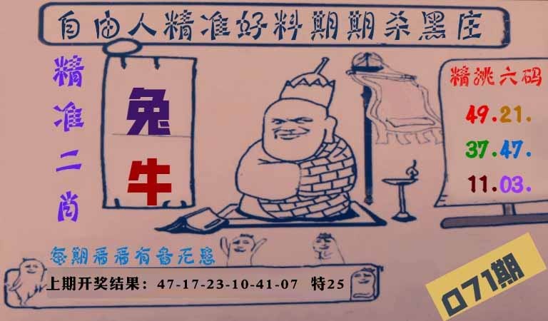 071期自由人二肖六码[图]