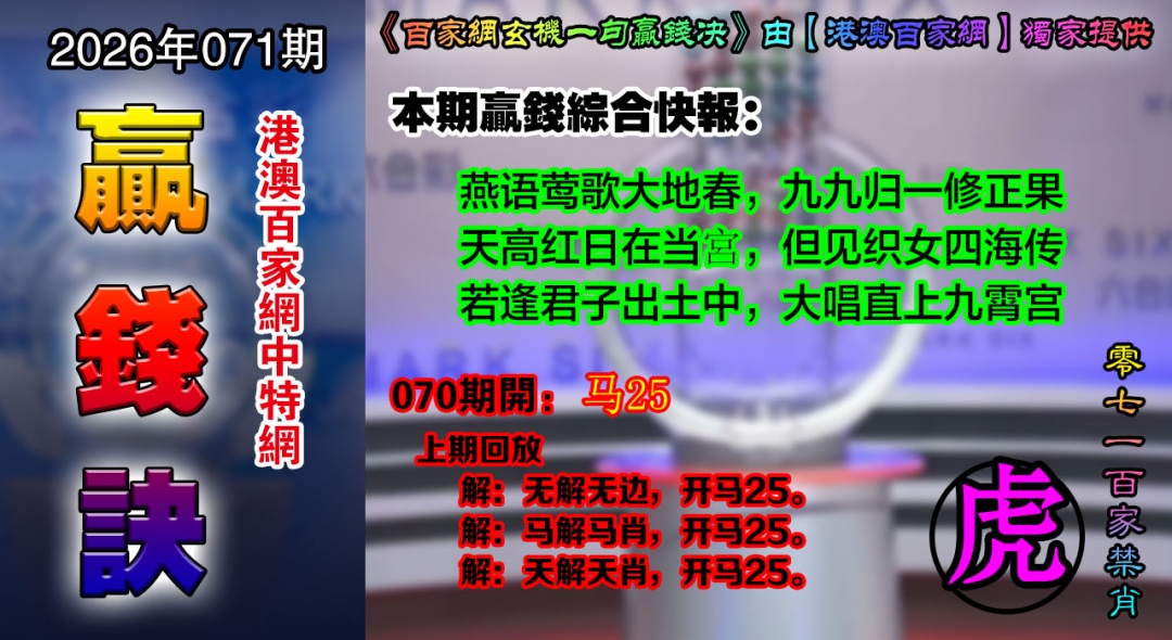 071期百家赢钱决[图]